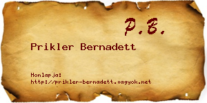 Prikler Bernadett névjegykártya