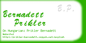 bernadett prikler business card